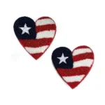 US Flag Heart Chenille Patch | stitchpatches.com