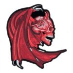 Winged Red Devil Skull Patch, Biker Back Patches